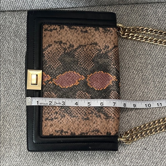 INC International Concepts Brown Snake Print Shoulder Bag - Picture 7 of 16